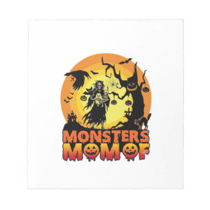Monster-Mama Halloween-Monster-Geist Skelett Spoo Notizblock