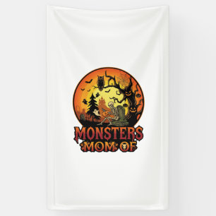 Monster-Mama Halloween-Skelett-Kürbis-Eule Gruseli Banner