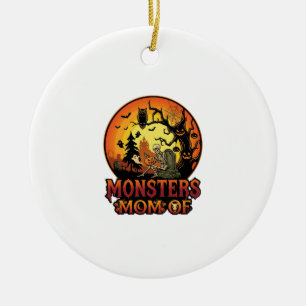 Monster-Mama Halloween-Skelett-Kürbis-Eule Gruseli Keramik Ornament