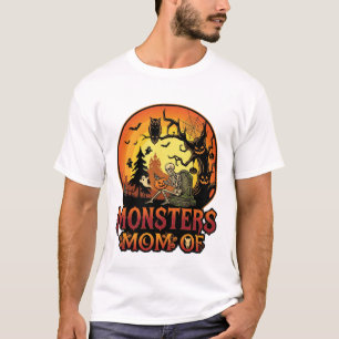 Monster-Mama Halloween-Skelett-Kürbis-Eule Gruseli T-Shirt