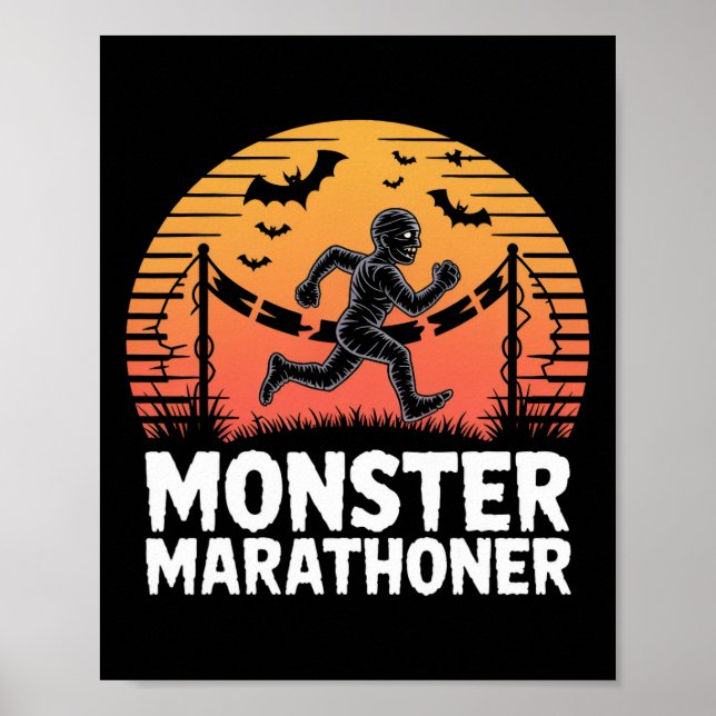 Monster Marathoner Halloween Mummy Runner Poster (Vorne)
