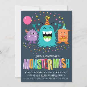 MONSTER MASH ANNIVERSAIRE DE ENFANT invitation D'I