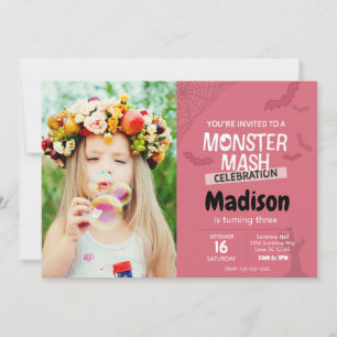 Monster Mash Anniversaire Invitation avec photo (r