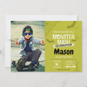 Monster Mash Anniversaire Invitation avec photo (v
