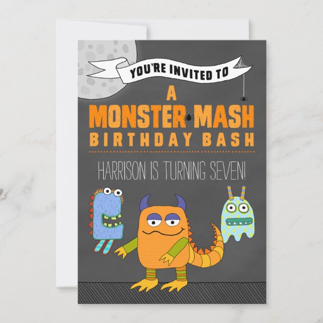 Monster Mash BIRTHTAY Bash Einladungen (Vorderseite)