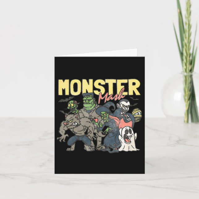Monster Mash glücklich Halloween Spooky Season Tri Karte (Vorderseite)