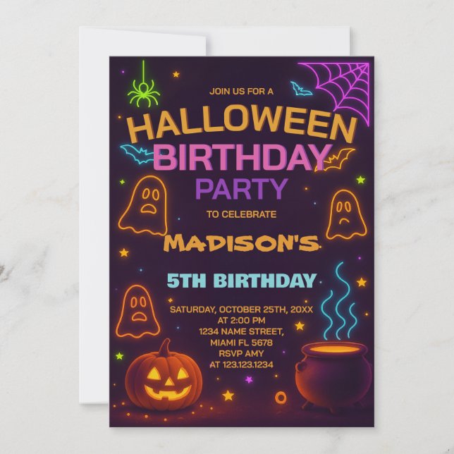 Monster Mash Halloween Anniversaire Invitation (Devant)