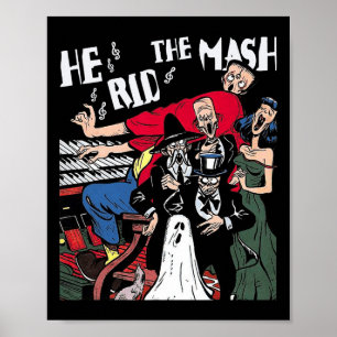 Monster Mash Halloween Ghoul Ghost Poster