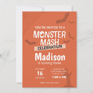 Monster Mash Halloween Invitation d'anniversaire (