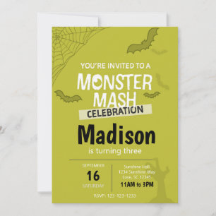 Monster Mash Halloween Invitation d'anniversaire (