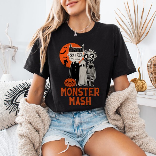 Monster Mash Halloween Kreaturen Spooky Niedlich T-Shirt (Von Creator hochgeladen)