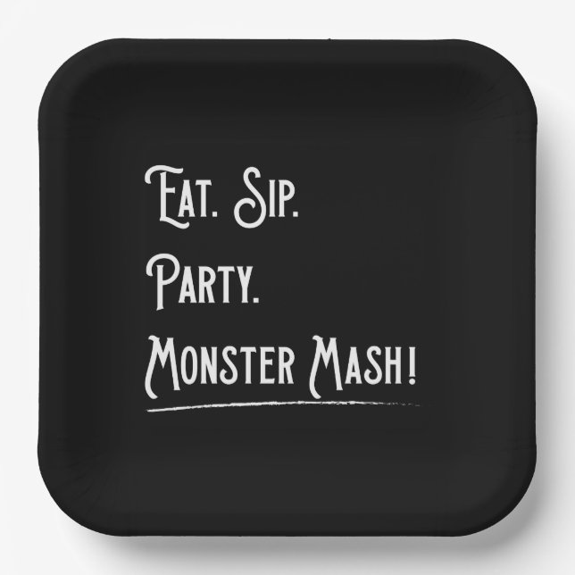Monster Mash Halloween-Party Pappteller (Vorderseite)