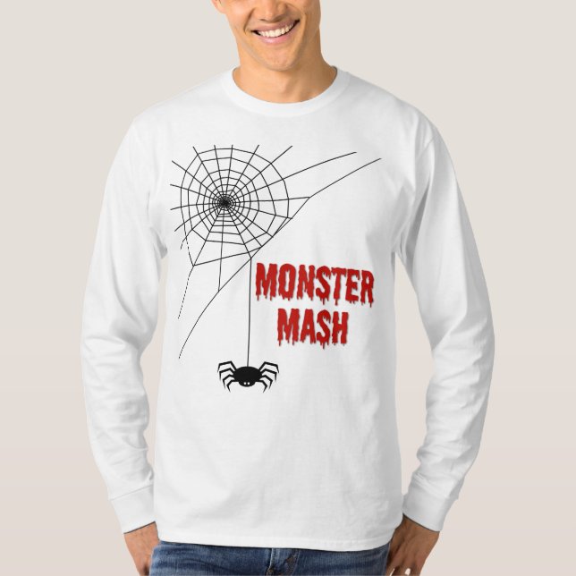 Monster Mash Halloween Spiderweb T-Shirt (Vorderseite)