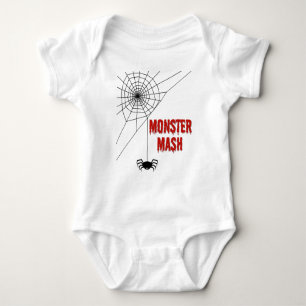 Monster Mash Halloween Spinnennetz Baby Strampler