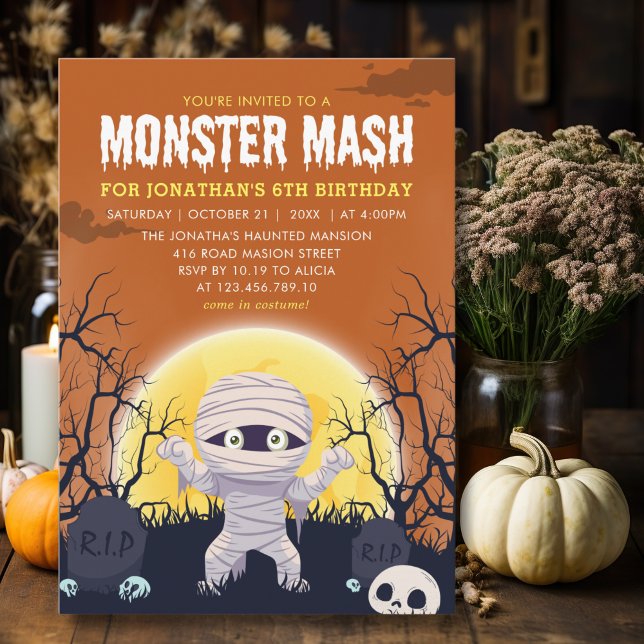 Monster Mash Kids Birthday Party Halloween Einladung (Von Creator hochgeladen)