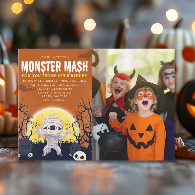 Monster Mash Kids Birthday Party Halloween Einladung (Von Creator hochgeladen)
