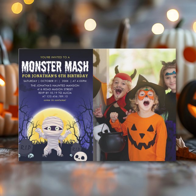 Monster Mash Kids Birthday Party Halloween Einladung (Von Creator hochgeladen)