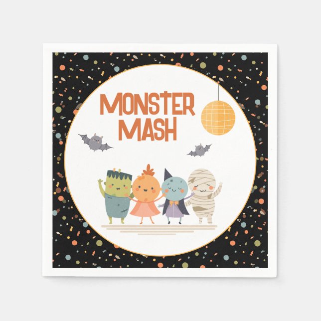 Monster Mash Kids Halloween Serviette (Vorderseite)