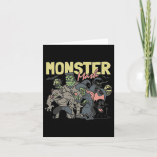 Monster Mash Vintag Ghost Halloween Karte