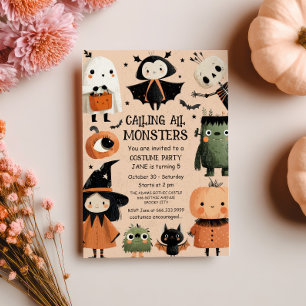 Monster Mash Wasserfarbe Halloween Party Einladung