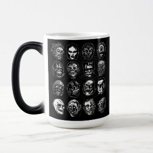 Monster Masks Retro-Horror-Tasse – Vintage-Hallowe Verwandlungstasse