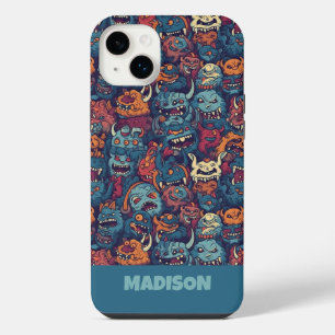 Monster-Muster für benutzerdefinierte Textkids iPhone 14 Plus Hülle