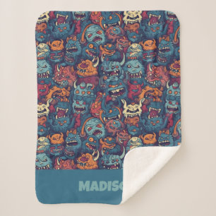 Monster-Muster für benutzerdefinierte Textkids Sherpadecke