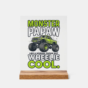 Monster Opa Wheelie Cool Lustiger Monster Truck En Acrylschild