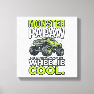 Monster Opa Wheelie Cool Lustiger Monster Truck En Leinwanddruck