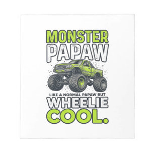 Monster Opa Wheelie Cool Lustiger Monster Truck En Notizblock