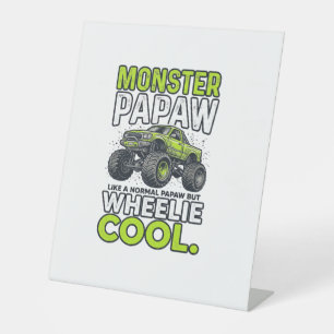 Monster Opa Wheelie Cool Lustiger Monster Truck En Sockelschild