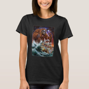 Monster Orang-Utan Als Kraken Greift Ein Kriegssch T-Shirt
