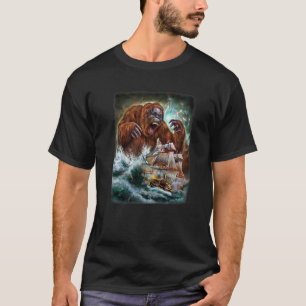 Monster Orangutan als Kraken angreifen ein Kriegss T-Shirt
