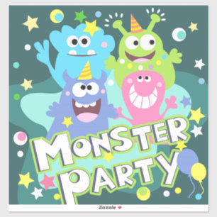 Monster-Party Aufkleber