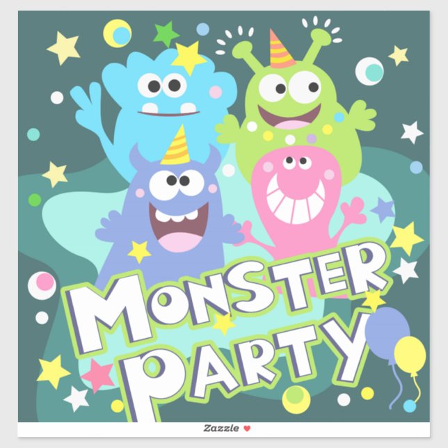 Monster-Party Aufkleber (Blatt)