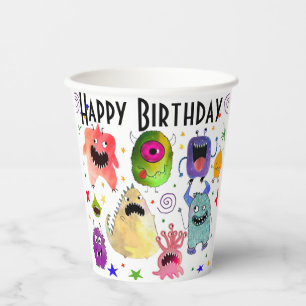 Monster-Party-Papiertassen sind personalisiert Pappbecher