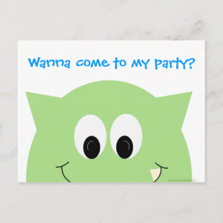 Monster Party Postkarte Einladung