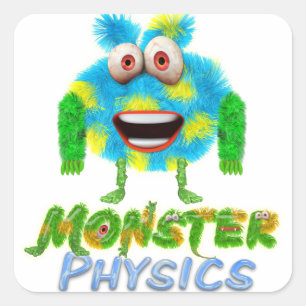 Monster-Physik-Aufkleber Quadratischer Aufkleber