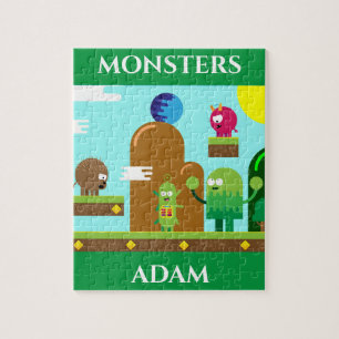 Monster Puzzle mit dem Namen des Kindes.
