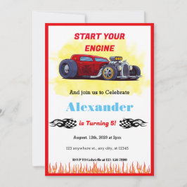 Monster Red Race Car Geburtstag Einladung