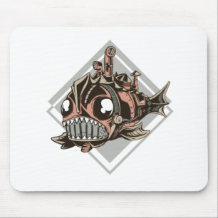 Monster Robotic Fish Geschenk für Seemannsliebhabe Mousepad