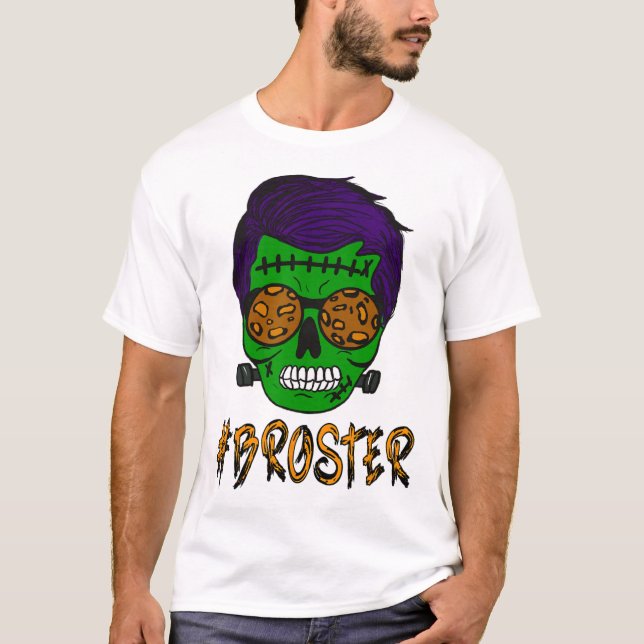 Monster Skull Broster Brother Halloween Match F T-Shirt (Vorderseite)
