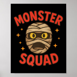 Monster Squad Mummy Face Simple Easy Halloween Cos Poster