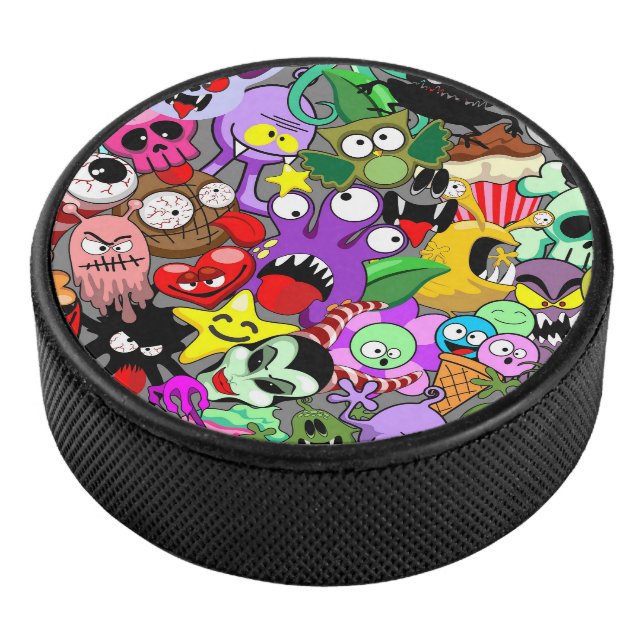 Monster-Süße Figuren Halloween-Muster Eishockey Puck (3/4)