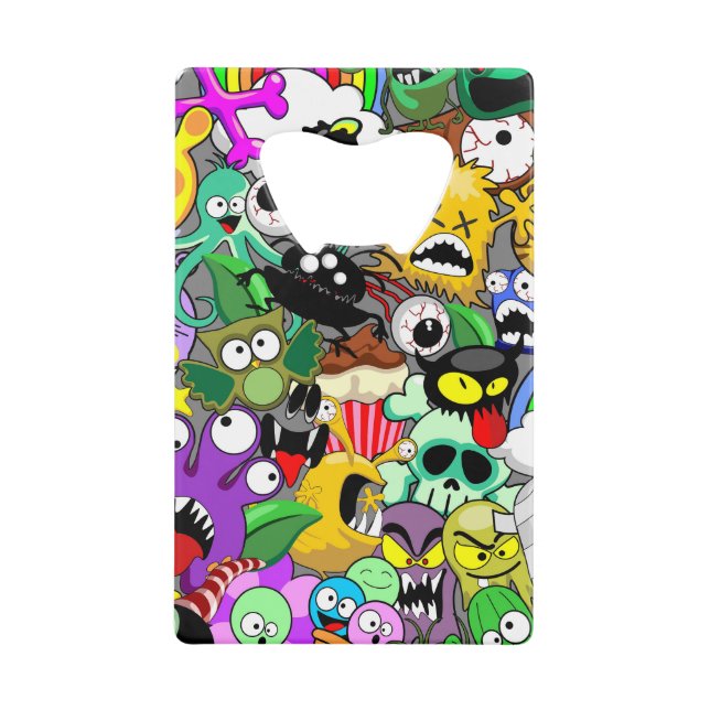 Monster-Süße Figuren Halloween-Muster Geldbeutel Flaschenöffner (Vorderseite)