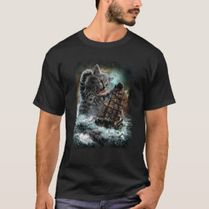 Monster-Tabby-Katze-Überfall-Schlachtschiff T-Shirt