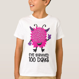 Monster-Tag der Schule Kinder Auge überlebte 100 T-Shirt
