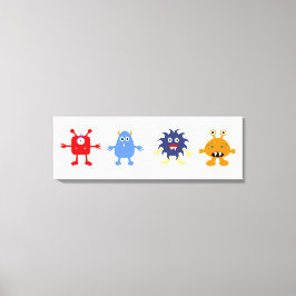 Monster Theme Baby Boy Room Wrapped Canvas Leinwanddruck