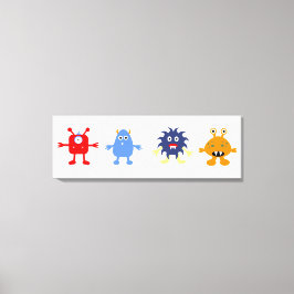 Monster Theme Baby Boy Room Wrapped Canvas Leinwanddruck