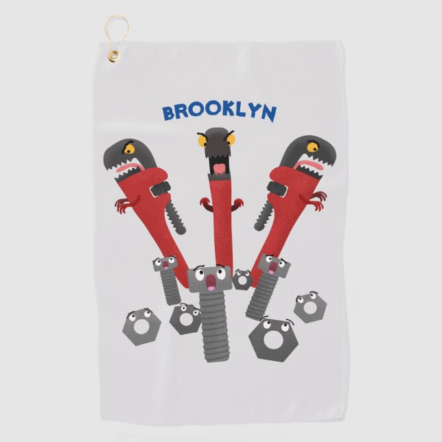 Monster-Tools für Spaß Cartoon Golfhandtuch (Vorderseite)